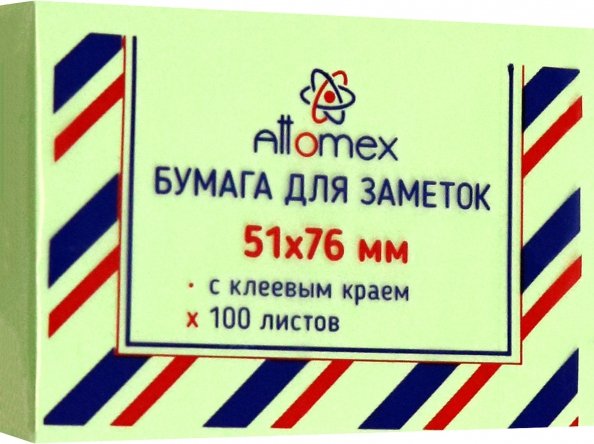 Блоки с клеевым краем Блок для записей самоклеющийся, зеленый, 100 листов