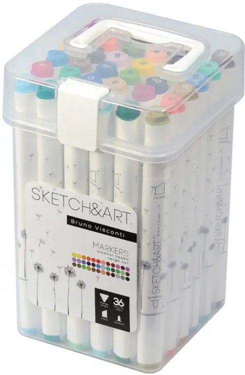 Набор двусторонних скетч-маркеров Sketch&Art, 36 цветов Набор двусторонних скетч-маркеров Sketch&Art, 36 цветов