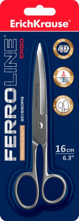 Ножницы Ferro, цельнометаллические, 16 см