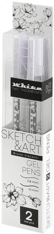 Ручка гелевая Sketch&Art UniWrite. White, белая, 2 штуки Ручка гелевая Sketch&Art UniWrite. White, белая, 2 штуки