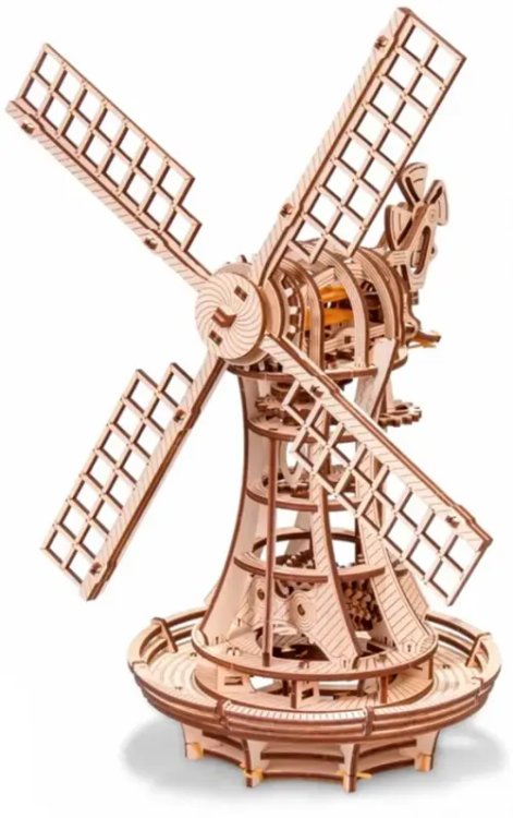 Сборная модель деревянная 3D Ветряная мельница механическая Сборная модель деревянная 3D Ветряная мельница механическая