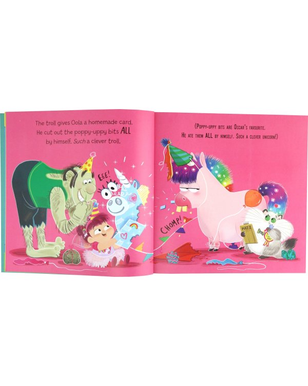 Oscar the Hungry Unicorn Eats Cake