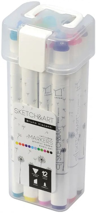 Набор двусторонних скетч-маркеров Sketch&Art, 12 цветов Набор двусторонних скетч-маркеров Sketch&Art, 12 цветов