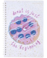 Тетрадь Donut, 60 листов, клетка, силиконовый гребень