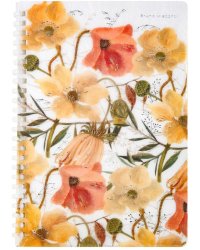 Тетрадь Цветочная страсть, 60 листов, клетка, силиконовый гребень