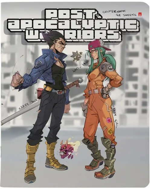 Тетрадь Manga.Warriors, 48 листов, клетка, в ассортименте