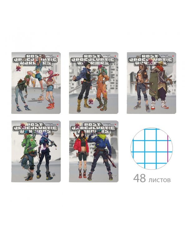 Тетрадь Manga.Warriors, 48 листов, клетка, в ассортименте