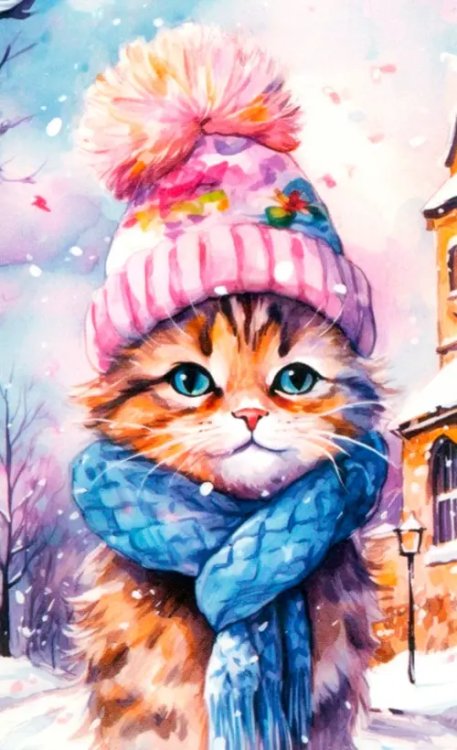 Алмазное панно на подвесе Шарф и шапка