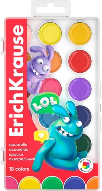 Краски акварельные Jolly Friends, 18 цветов Краски акварельные Jolly Friends, 18 цветов