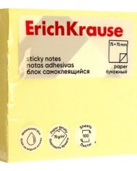 Блок самоклеящийся бумажный, 100 листов, желтый