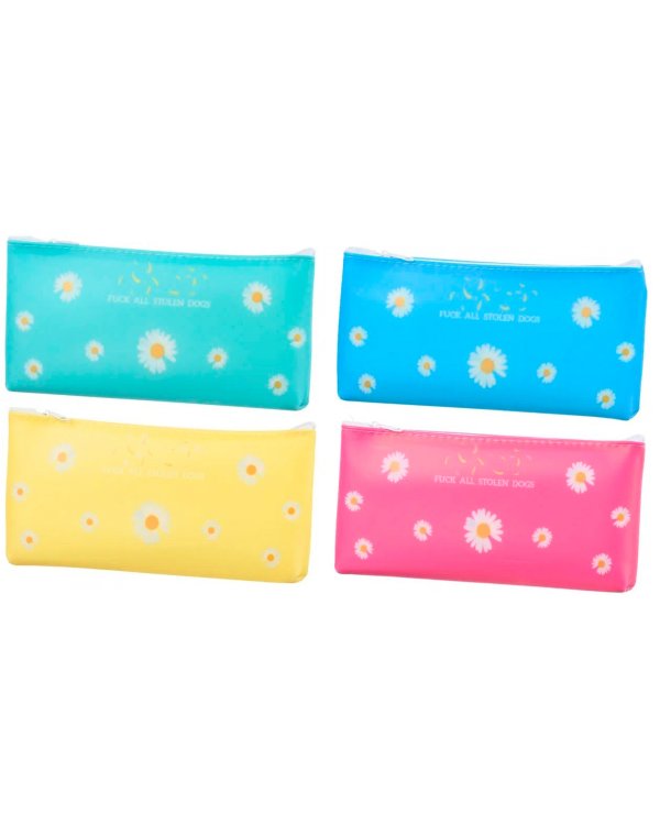 Пенал-косметичка Поле ромашек, силиконовый, в ассортименте