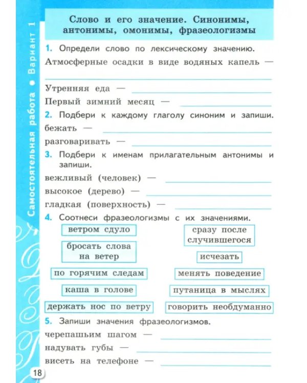 Русский язык. 4 класс. Самостоятельные и контрольные работы к учебнику В. Канакиной, В. Горецкого