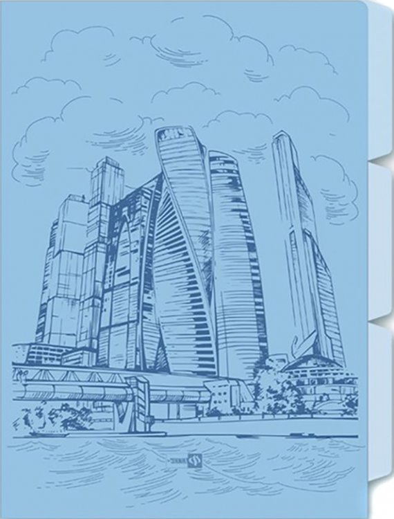 Папка-уголок для документов А4 пластиковая "Город" (47025)