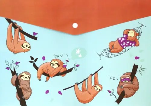 Папка для тетрадей Ленивцы, пластиковая, А4