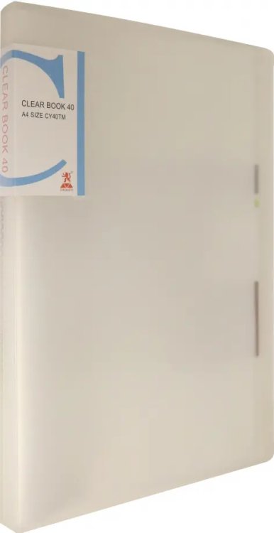 Папки с прозрачными файлами Папка пластиковая, белая, полупрозрачная, А4, 40 файлов