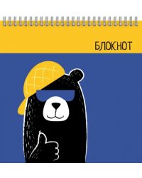 Блокнот Крутой медведь, 60 листов, клетка