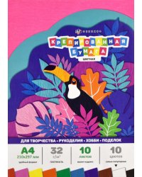 Бумага крепированная цветная, 10 листов, 10 цветов