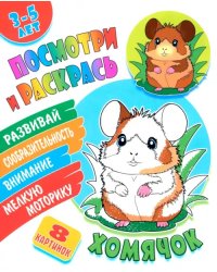 Посмотри и раскрась. Хомячок