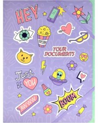 Папка для документов картонная Яркие стикеры, А4+