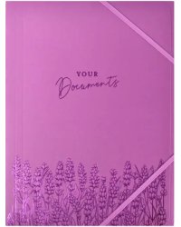 Папка для документов картонная Лаванда, А4+