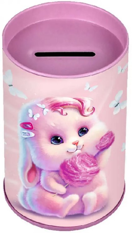 Копилка-подставка для канцелярских принадлежностей Зайка, металлическая