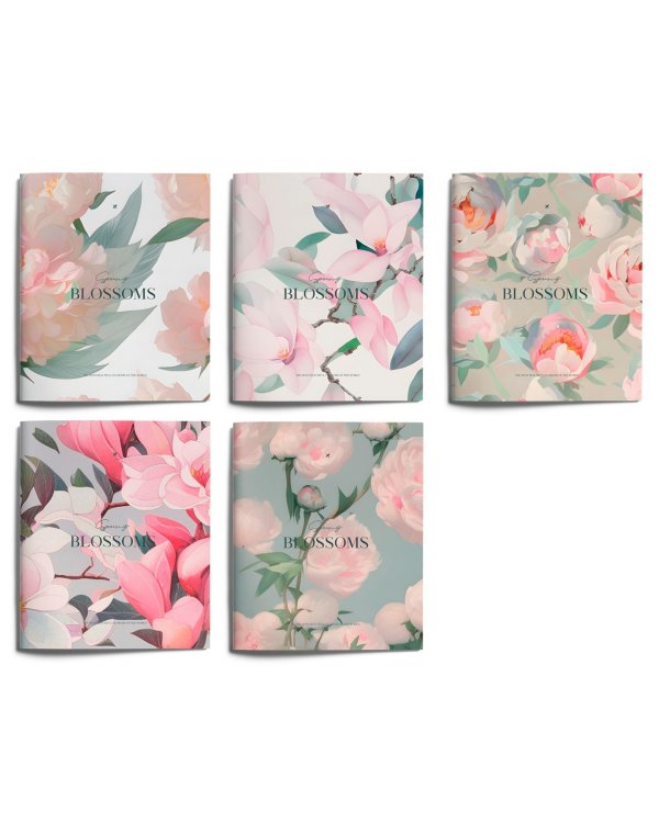 Тетрадь Blossoms, A5, 48 листов, клетка, в ассортименте