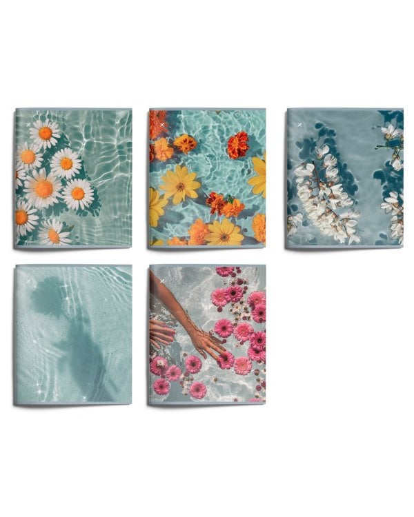 Тетрадь Floating Flowers, A5, 48 листов, клетка, в ассортименте