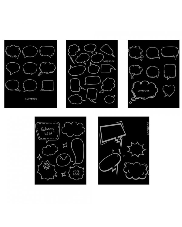 Тетрадь TOTAL BLACK. Мысли вслух, А5, 48 листов