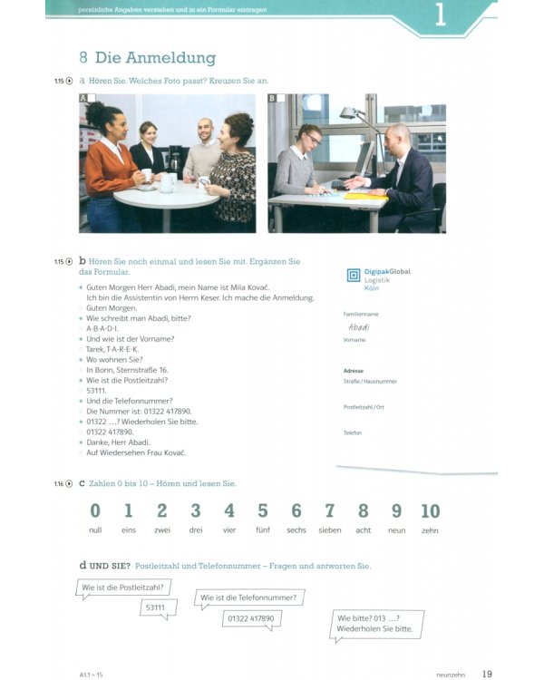 Die neue Linie 1 A1. Deutsch für Alltag und Beruf. Kurs- und Übungsbuch mit Audios und Videos