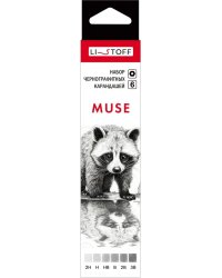 Набор чернографитных карандашей Muse, 6 штук