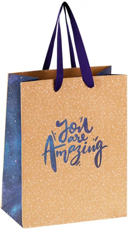 Пакет подарочный "Amazing galaxy", крафт, 18х23х10 см. (YKm_33034) Пакет подарочный "Amazing galaxy", крафт, 18х23х10 см. (YKm_33034)
