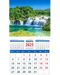 Календарь на магните на 2025 год Водопад