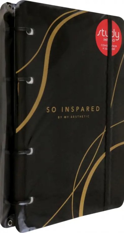 Тетрадь с кольцевым механизмом Тетрадь Lines. Черный, 120 листов, клетка, кольцевой механизм