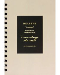 Тетрадь Believe. Бежевая рамка, 120 листов, точка