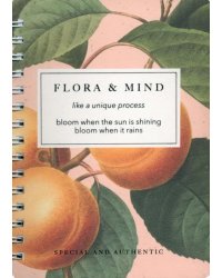 Блокнот Flora. Персики, 80 листов, клетка