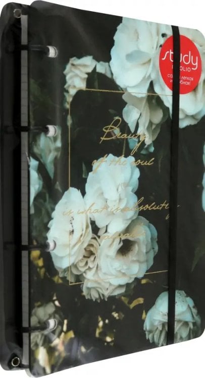 Тетрадь с кольцевым механизмом Тетрадь Beauty. Цветы, 120 листов, клетка, кольцевой механизм