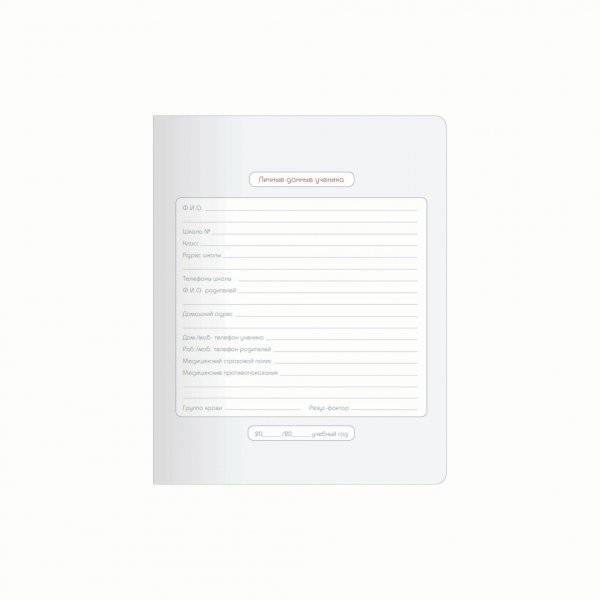 Дневник школьный для старших классов Block. Розовый, 48 листов