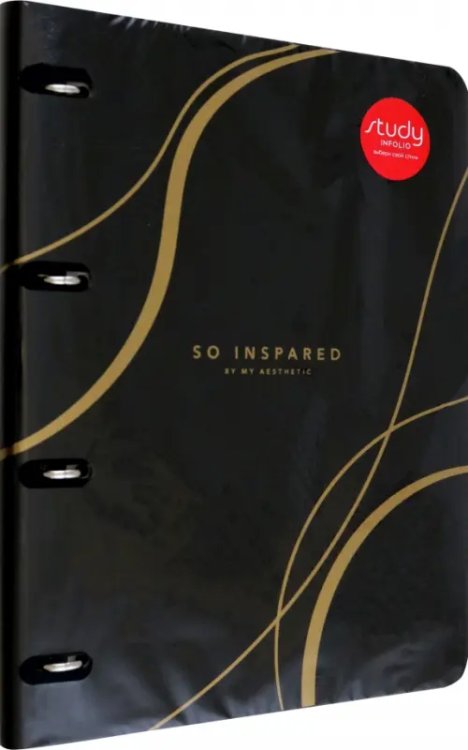 Тетрадь с кольцевым механизмом Тетрадь Lines. Черный, А4, 120 листов, клетка, кольцевой механизм