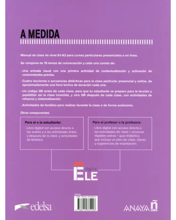 A medida. Nivel A1-A2. Manual de clase