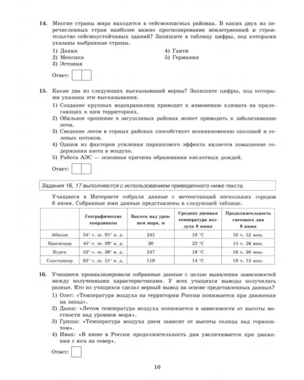 ОГЭ-2025. География. 12 вариантов. Типовые варианты экзаменационных заданий от разработчиков ОГЭ