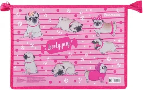 Папка для труда А4 "Мопсы" (228206)