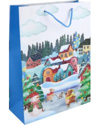 Пакет подарочный Дневной пейзаж с домиками