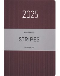 Ежедневник датированный на 2025 год Stripes. Сливовый, 176 листов, А5
