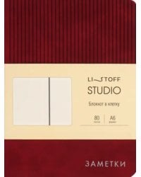 Книга для записей Studio. Бордовый, 80 листов, А6, клетка
