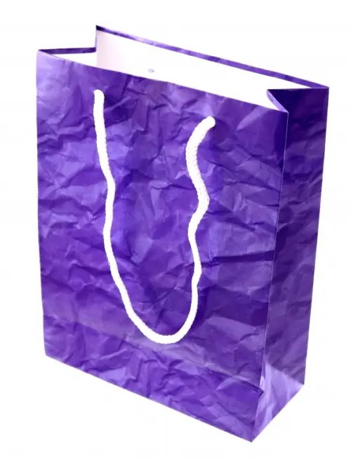 Пакет подарочный Мятая бумага, фиолетовая
