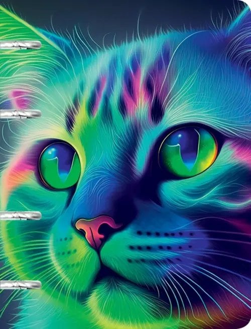 Тетрадь с кольцевым механизмом Тетрадь на кольцах Кот, 100 листов, клетка