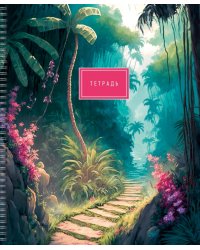 Тетрадь Тропические джунгли, 80 листов, клетка, в ассортименте