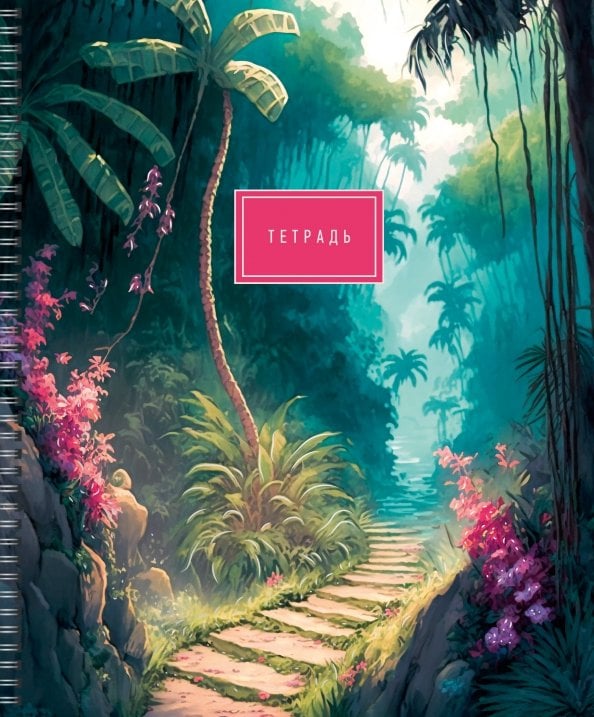 Тетради 40л-120л Тетрадь Тропические джунгли, 80 листов, клетка, в ассортименте
