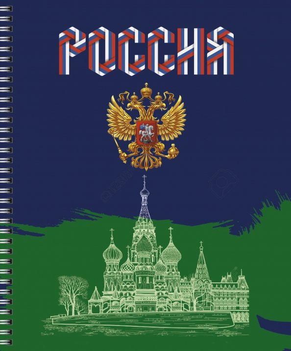 Тетради 40л-120л Тетрадь Россия, 96 листов, клетка, в ассортименте