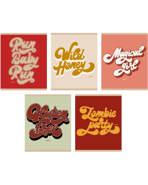 Тетрадь Стильная типографика, 80 листов, клетка, в ассортименте